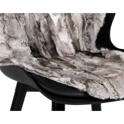 100% Ægte kaninskind i mørkegrå