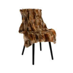 100% Ægte kaninskind i naturbrun