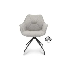 4 x Anna spisebordsstole med armlæn og returdrej - Zinc Grå stof