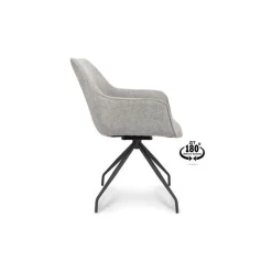 4 x Anna spisebordsstole med armlæn og returdrej - Zinc Grå stof