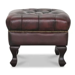 Aberdeen Liverpool Chesterfieldstol Okseblod ægte læder