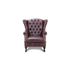 Aberdeen Liverpool Chesterfieldstol Okseblod ægte læder