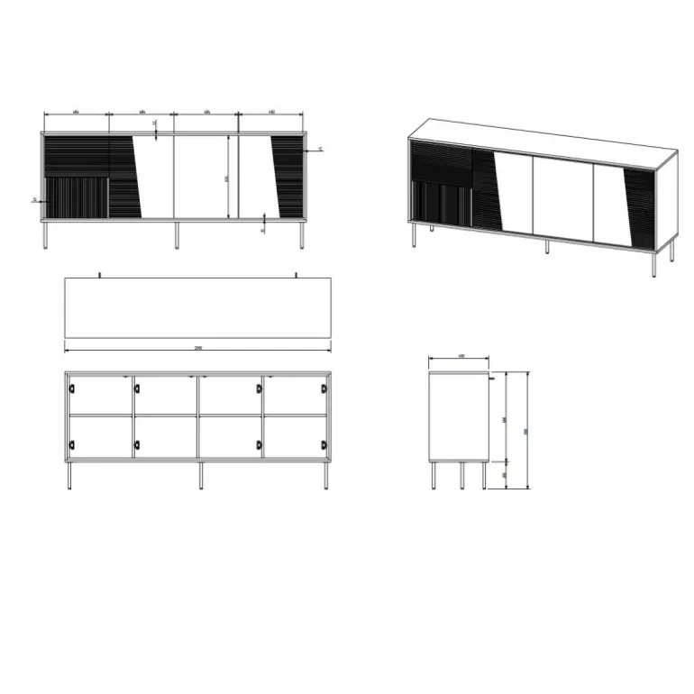 ABI kommode mat Sort/mat Sort