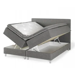 Accent Boksmadras M. Opbevaring 180x200 cm grå inkl hovedgavl