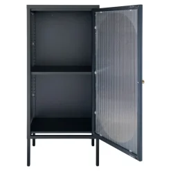 Adelaide Vitrineskab - Vitrineskab i sort med riflet glasdør 35x50x110 cm