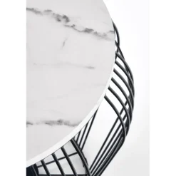 ADRIANNA sofabord, Hvid marmor, Sort