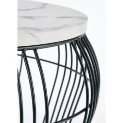 ADRIANNA sofabord, Hvid marmor, Sort