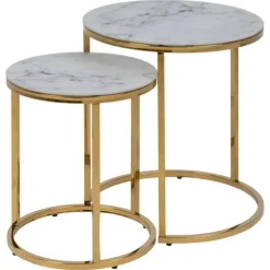 Alisma indskudsbord hvid glas