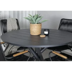 Alma Rund Loungesæt - Havemøbelsæt - Sort,Natur