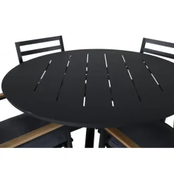 Alma Rund Spisestuesæt - Sort,Natur