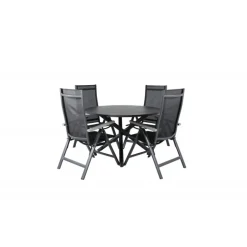 Alma Rundt Loungesæt - Havemøbelsæt - Sort,Grå