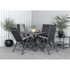 Alma Rundt Loungesæt - Havemøbelsæt - Sort,Grå