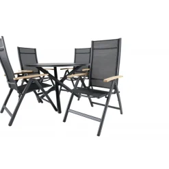 Alma Rundt Loungesæt - Havemøbelsæt - Sort,Natur