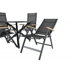 Alma Rundt Loungesæt - Havemøbelsæt - Sort,Natur