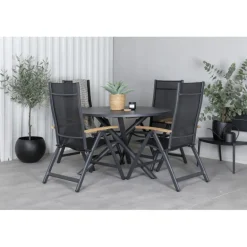 Alma Rundt Loungesæt - Havemøbelsæt - Sort,Natur