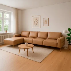 Almind læder chaiselongsofa venstrevendt