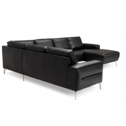 Almind læder hjørnesofa med chaiselong Højrevendt