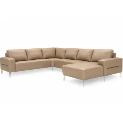 Almind læder hjørnesofa med chaiselong Højrevendt