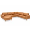 Almind læder hjørnesofa med chaiselong Venstrevendt