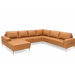 Almind læder hjørnesofa med chaiselong Venstrevendt