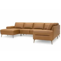 Almind læder hjørnesofa med chaiselong Venstrevendt