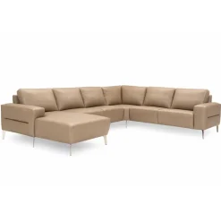 Almind læder hjørnesofa med chaiselong Venstrevendt