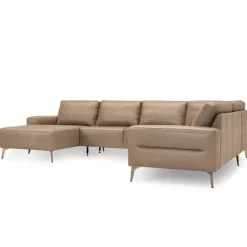 Almind læder hjørnesofa med chaiselong Venstrevendt