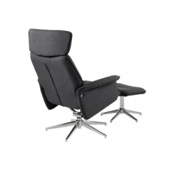 Alura Recliner med fodskammel grå stof