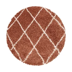 Alvor Rund Shaggy tæppe Geometrisk - Terra