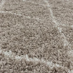 Alvor Shaggy tæppe Geometrisk - Beige