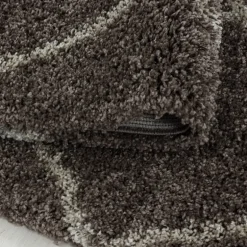 Alvor Shaggy tæppe Geometrisk - Brun