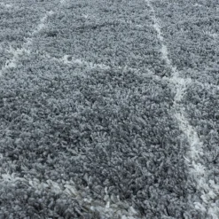 Alvor Shaggy tæppe Geometrisk - Grå