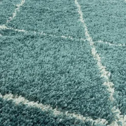 Alvor Shaggy tæppe Geometrisk - Blå