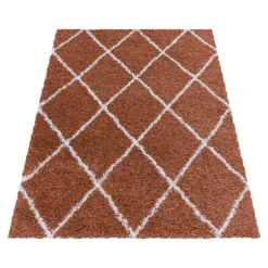 Alvor Shaggy Tæppeløber Geometrisk - Terra