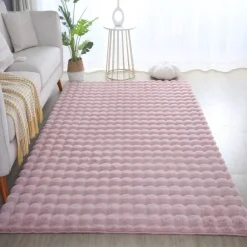 Ambiance Shaggy tæppe Ensfarvet - Rosa