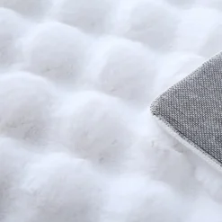 Ambiance Shaggy tæppe Ensfarvet - Hvid