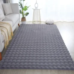 Ambiance Shaggy tæppe Ensfarvet - Grå