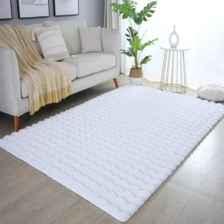 Ambiance Shaggy Tæppeløber Ensfarvet - Hvid