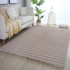 Ambiance Shaggy Tæppeløber Ensfarvet - Beige