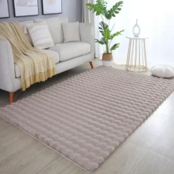 Ambiance Shaggy Tæppeløber Ensfarvet - Beige