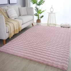 Ambiance Shaggy Tæppeløber Ensfarvet - Rosa