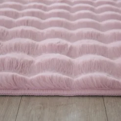 Ambiance Shaggy Tæppeløber Ensfarvet - Rosa