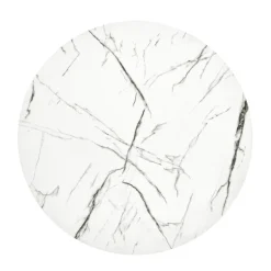 ANTICA M, c. bord Hvid marmor bordplade - Sort stel