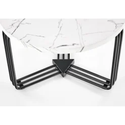 ANTICA M, c. bord Hvid marmor bordplade - Sort stel