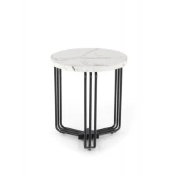 ANTICA S, sofabord Hvid marmor bordplade - Sort stel