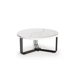 ANTICA sofabord top - Hvid marmor, stel - Sort (2 kasser = 1 stk)