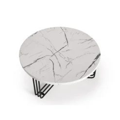 ANTICA sofabord top - Hvid marmor, stel - Sort (2 kasser = 1 stk)