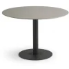Arctic spisebord Ø110cm Grå Keramik i marmorlook med sort rund metal ben