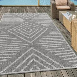 Aruba Udendørs tæppe Stribet - Grå