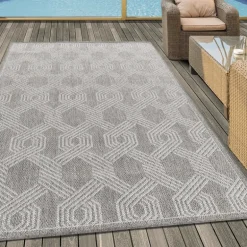 Aruba Udendørs Tæppeløber Geometrisk - Grå